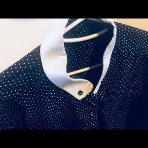 Blue and White Patterned Dress Shirt